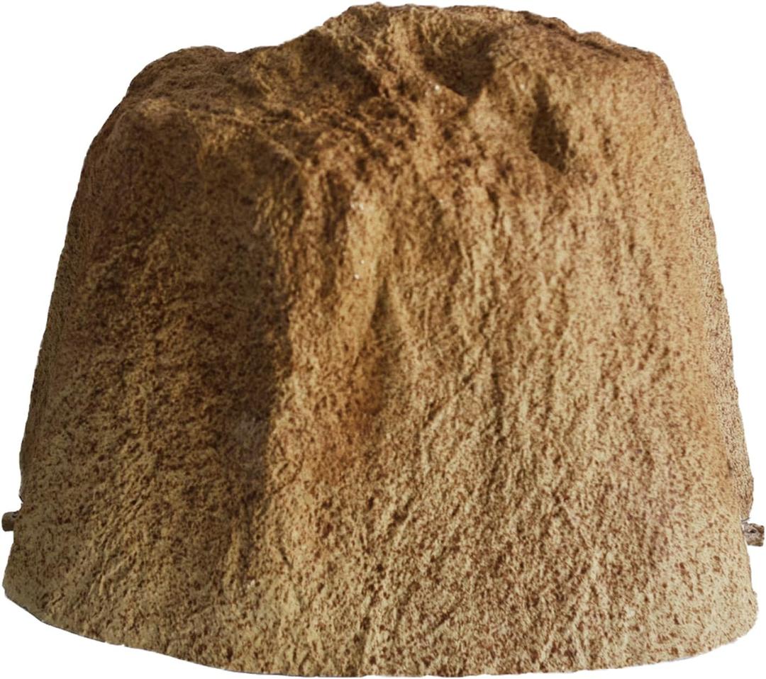 Faux Rock Cover for Landscaping, Fiberglass Fake Stone Decorative Well Pump Cover, 13.6"x12.4"x18.6", Outdoor Rock Covers for Gas Meter, Brown (H13.6"xL18.6"xW12.7", Sand)