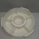 Rotating Divided Serving Tray with Lid and Handle,6 Compartments Snackle Box Container,12" Large Snack Spinner Lazy Susan,Fruit Veggie Tray Portable Round Snack Box Candy Fridge Organizer Platterbox