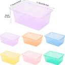 Zonon 12 Pcs Plastic Cubby Storage Bins Classroom Cubby Organization Storage Containers with 1 Pack Self Adhesive Labels Bin for Office School Library Home(Clear Macaron Color,11.61 x 7.68 x 4.92)