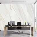Brown and White Marble Wallpaper Mural Peel and Stick 137"x100"