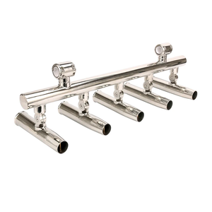 Amarine-made 5 Rod Holders Angle Adjustable Rod Holders Fishing Console Boat T Top Rod Holder Rocket Launcher Adjustable Fishing Rod Holder for Rails 1" to 1-1/4"