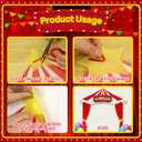 3 Pcs Circus Theme Party Decorations, Carnival Party Entryway Door Decorations, Circus Tent Decorations Set, Halloween Red White Striped Banner for Circus Clown Party Halloween Decor
