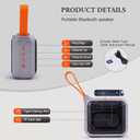 IP67 Waterproof Bluetooth Speaker with 100dB Loud Deep Bass - 20H Playtime Floating Shower Speaker, Integrated Clip-on Strap, Portable Mini Wireless Speaker for Hiking, Beach, Kayak, Golf