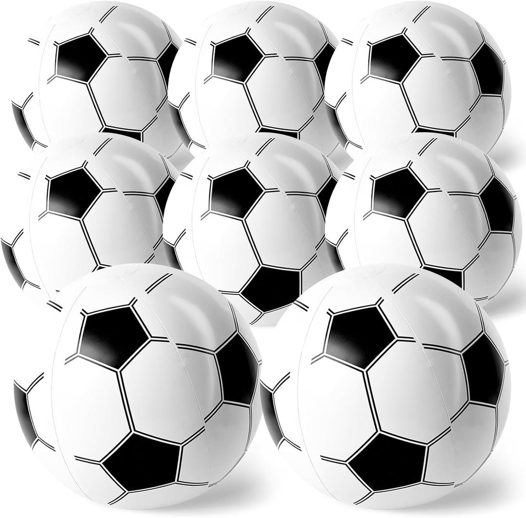 FUTUREPLUSX 8PCS Beach Balls, 12 Inches Inflatable Soccer Ball for Kids Summer Party Favors, Water Games, Hawaiian Tropical Theme Party Decorations