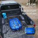 TPU Water Storage Bladder, 35 Gallon Portable RV Fresh Water Tank, Food Grade BPA Free Collapsible Flexible Container for Drinking, Camping, Irrigation & Emergency-Hurricane, Drought, Fire (3/4 GHT)