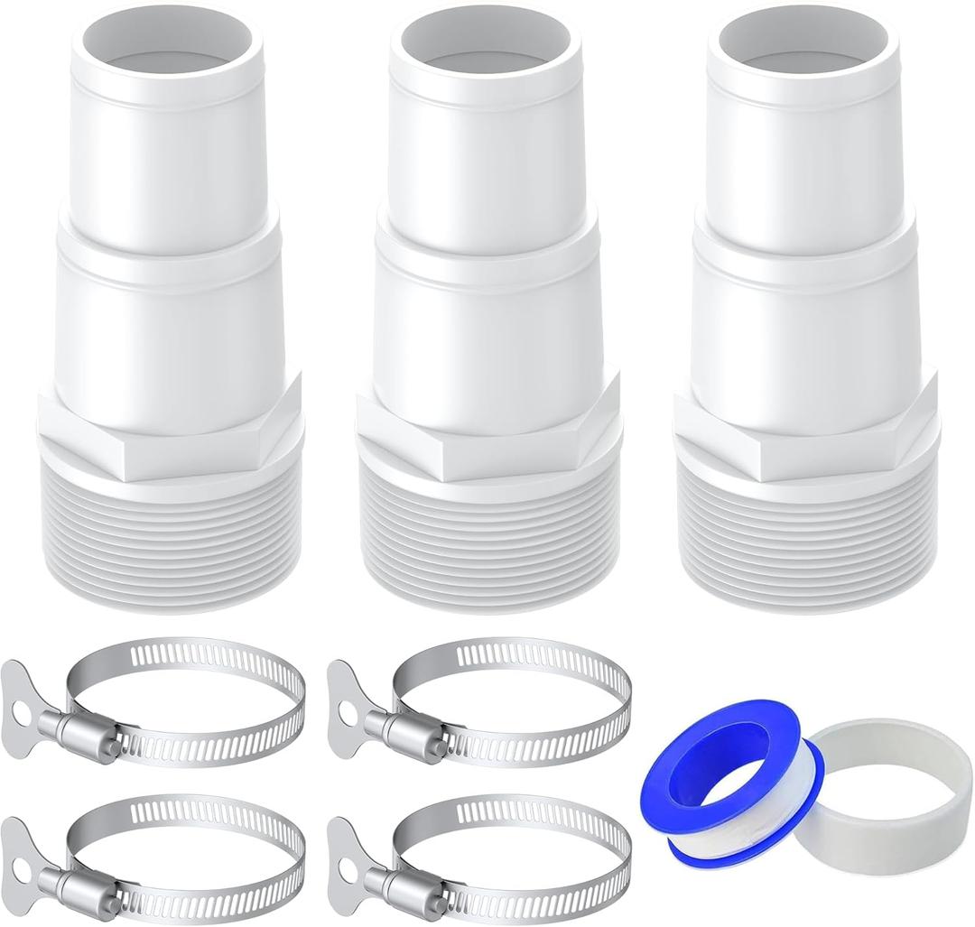 Pool Hose Adapter Replacement, 3 units 1.25" or 1.5" - Compatible with Hayward SPX1091Z7 or SPX1091Z4,Suitable for Ground Pool Pump,Filter&Skimmer,Universal Pool Hose Adapter Set