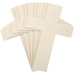 Anglechic 12 Pcs Unfinished Wood Cutouts 12 x 8 Inch Cross Shaped Wooden Pieces for Crafts Unpainted Large Blank Cross for DIY Arts Craft Project Sunday School Church Home Decoration (natural color)