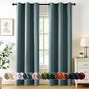 MIULEE Dusty Blue Blackout Curtains for Bedroom Living Room 72 Inches Long 2 Panels, Thermal Insulated Room Darkening Drapes Grommet Noise Reducing Light Blocking Window Treatments 40x72 inch
