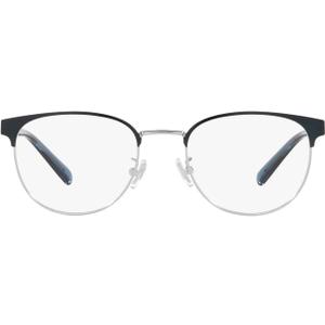 Coach men's Hc5157 Rectangular Prescription Eyewear Frames (Shiny Silver/Navy/Demo Lens)