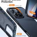 TORRAS Upgraded for iPhone 16 Pro Case Aramid Fiber Back/Black Edge | Compatible with MagSafe, Military Grade Drop Protection, Stronger Magnetic, Shockproof Airbag, Color Button, Slim Anti-Scratch | Upgraded, Stronger Magnetic, Shockproof, Slim
