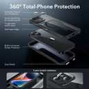 ESR for iPhone 16 Pro Max Case, Compatible with MagSafe, Full-Body Military-Grade Drop Proof Case with Built-in 9H+ Tempered Glass Screen Protector, Armor Series, Clear Black