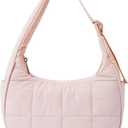 Quilted Puffer Tote Bag for WomenSmall Puffer Crescent Shoulder BagQuilted Nylon Crossbody Bag with Adjustable Strap