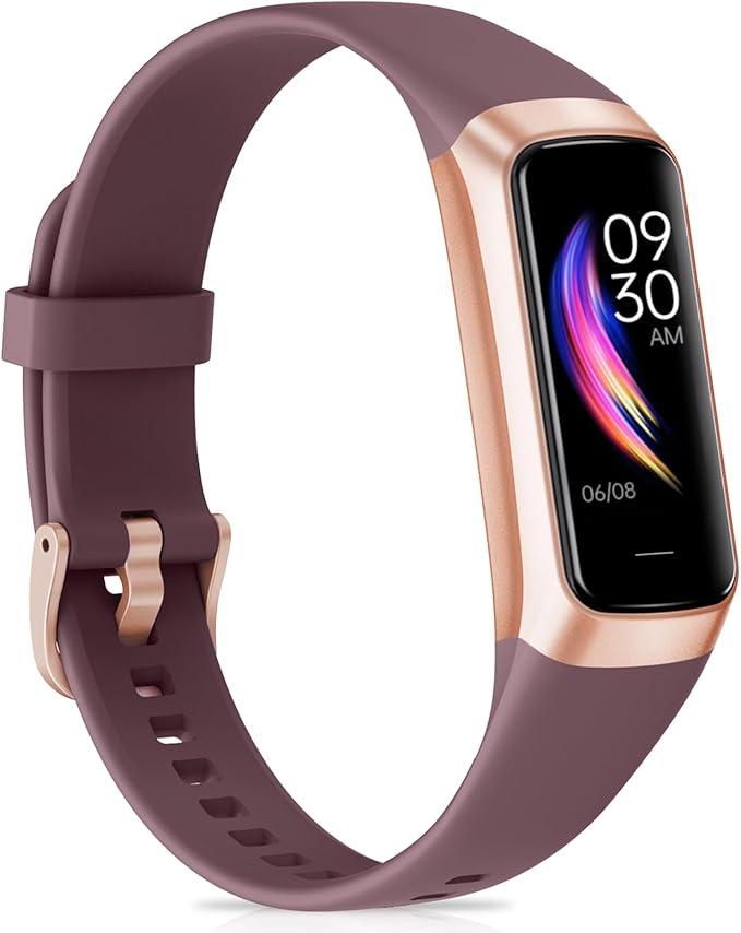 Moremore Fitness Tracker with 24/7 Heart Rate, Sleep Tracker, Blood Pressure, Stopwatch, Activity Tracker with 1.1" AMOLED Screen, Waterproof Step Tracker for Android iPhones Men Women