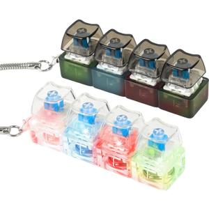 2 pcs Keyboard Fidget Toy Light Up, Loud Fidget Keyboard Clicker, Keychain 4-in-1 with Cat Keycaps, for Adult to Relief Stress,Easter Basket Stuffers