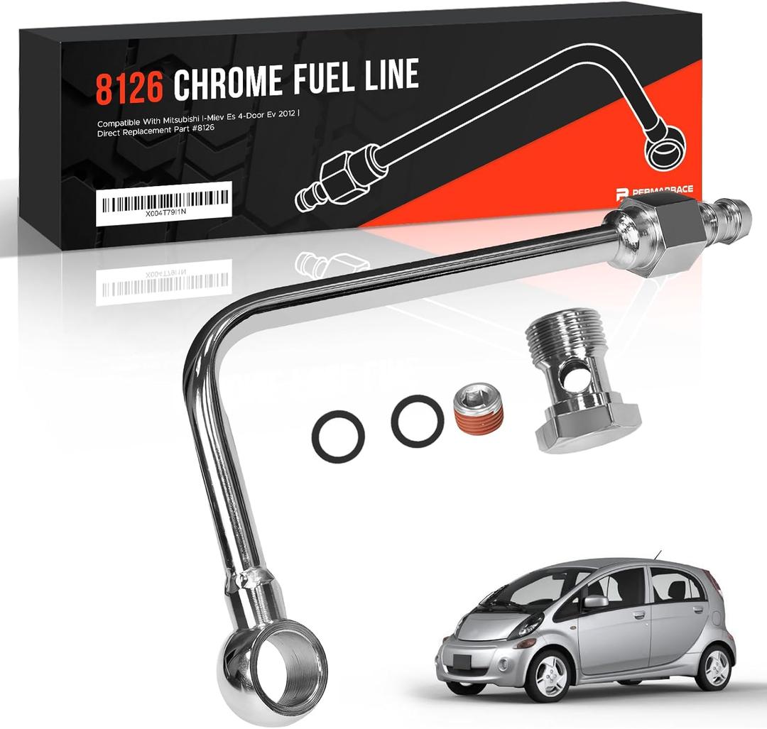 8126 Chrome Single-Feed Fuel Line Kit w/ 3/8" Barb Fitting | Direct Replacement for OEM Part #8126 | Easy Installation