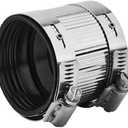 Flexible pipe Coupling with Stainless Steel Clamps.Pipe Connector for PVC and Metal Pipes (2 inch/56mm-60mm)