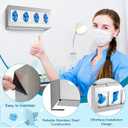 Blulu 2 Pack Glove Box Holder/Dispenser Stainless Steel Quad Wall Mounted Glove Box Organizer,10"H x 21"W x 3 3/4"D