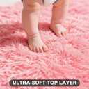9x12 Shag Area Rugs for Living Room, Extra Large Ultra Soft Fluffy Furry Rug for Bedroom, Cute Indoor Carpet Plush Fuzzy Nursery Rugs for Kids Girls, Dorms, Nursery, Home Decor Aesthetic, Pink