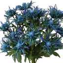 Fermus 5 Stems Artificial Thistle Flowers 5 Branch Real Touch Blue Thistle Decor 26 Inch Real Size Rustic Spray Eryngium Sea Holly for Wedding Bouquet Centerpiece (5 Branch)