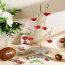 2 x 24 Sets Sport Valentines Gifts Bulk Basketball Soccer Baseball Volleyball Football Valentines Exchange Cards and Keychains (Football)