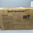 Pionevox Rocking Bassinet for Baby, Electric Bassinet Automatic 5 Rocking Motion Bassinet Bedside Sleeper for Newborn, Auto Rolling Baby Cradle 6 Height Adjustable with 4 Lullabies, Wheels, Storage