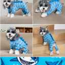 CuteBone Shark Costume Dog Pajamas, Stretchy Spandex Crystal Velvet Sleepwear Coat for Small Dogs, Soft & Warm Pet Outfit Clothes for Cold Weather, Cozy Pullover Design COSP07 XL