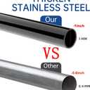 Upgraded 5 FT Tangle Free Flag Pole - Thickened Stainless Steel, for Residential, House, RV, Truck, Boat, Yard (1 Pack, Black, Without Bracket and Flag)