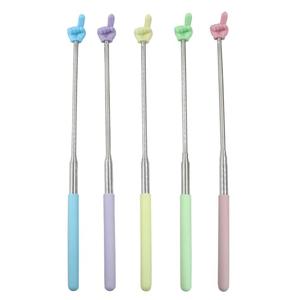 Zorveiio 4 Pcs Retractable Teacher Pointer, Extendable Finger Pointer Stick Colorful Hand Pointing Sticks, Student Finger Pointing Tools for Classroom, Reading (Light-Blue,Purple,Yellow,,Pink)