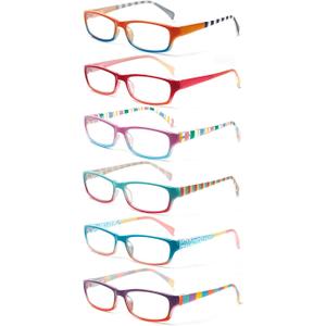 Kerecsen Computer Reading Glasses for Women Blue Light Blocking Glasses for Reading Fashion Pattern Print Eyeglasses for Womens(Mix Color -5, 2.50)