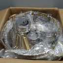 ALSO GO Chafing Dish for Buffet, 7QT 4 Pack Gold Round Chafing Dish Set with Glass Lid, Stainless Steel Serving Tray, Water Pan, Stand, Fuel Holder, Food Warmer for Party, Gathering, Banquet, Wedding