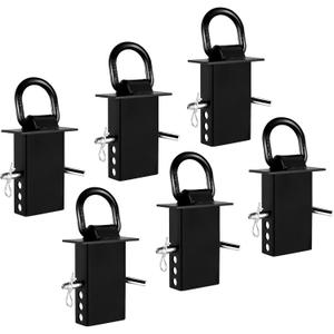 Stake Pocket D Ring Tie Down Trailer Stake Pocket Accessories Heavy Duty Breaking Load 12000lbs (6 Pack, Matte Black)