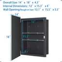 IDYLLOR Black Bathroom Medicine Cabinet with Beveled Edge Mirrored Door 14 x 18 inch, Recessed or Surface Mount, with Adjustable Glass Shelves