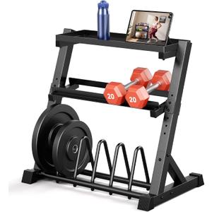 YOLEO 3-Tier Adjustable Dumbbell Rack Weight Storage Stand