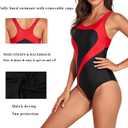 Womens Athletic One Piece Swimsuit Racerback Competitive Training Bathing Suit (L)