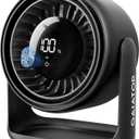 Gaiatop Desk Fan with Touch Control, 4000mAh Battery, 5 Speeds Ultra Quiet Bedroom Fan with LED Display, 90 Tilt, 7.7 Inch USB-C Rechargeable Desktop Fan for Dorm Office Room Home Office, Black