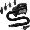 ZOOMBROS Electric Air Pump 120V for Inflatable Towable Tube/Boat/Air Mattress/Swim Ring/Pool Toy/Snorkel/Water Sports with 5 Valve Adapters