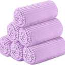 Buryeah 6 Pcs Flannel Throw Blanket Bulk 50 x 60 in Sleepover Blanket Outdoor Wedding Throw Lightweight, Oeko-tex Standard 100 Certified for Sofa Homeless Gifts (Lavender Purple)