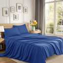 1200 Thread Count Cotton Sheets, 100% Egyptian Cotton Sheet for King Size Bed,Very Smooth Soft with 18" Deep Pocket Sheets 4-Pc Sets (Ocean Blue, King)