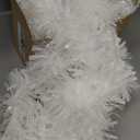 50 Ft White Tinsel Garland Christmas Foil Tinsel Garland Decoration Metallic Tinsel Hanging Garland for Christmas Tree Halloween New Year Birthday Party Decorations (3.54" x 50', White)