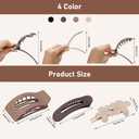 12 Pack Flat Hair Clips for Women  Matte Neutral Square Claw Clips, Flat Barrettes & Flower Pins in Black, Blonde,Light Brown & Dark Brown, Soft Touch Hair Accessories for Thick & Thin Hair