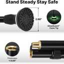GlowGuard Walking Cane for Men & Women - Extra-Wide 2.68" Glow Cane Tip with Photoluminescent Ring, Height Adjustable (31.1" to 37.8"), 350Lbs Capacity, Matte Black