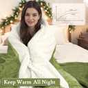 Electric Heated Blanket 72"x84" Full Size Flannel & Sherpa - 4 Heat Settings & 10H Auto Shut Off for Safe Overnight Use, Fast Heating, Machine Washable for Bed, Couch, Office - Green