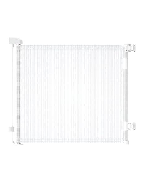 Retractable Baby Gate for Doorways and Stairs, Mesh Safety Gate for Pet, Indoor & Outdoor Use, One-Hand Operation, Easy Installation, 33.6" Tall, Expands to 55" Wide（White,33.6"x55")