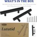 2 x 10 Pack 5 Inch Square Cabinet Handles Matte Black Stainless Steel for Cabinet, Kitchen Drawer Pulls Cabinet Handles for Cabinets Cupboard, 5''Length, 3''Hole Center