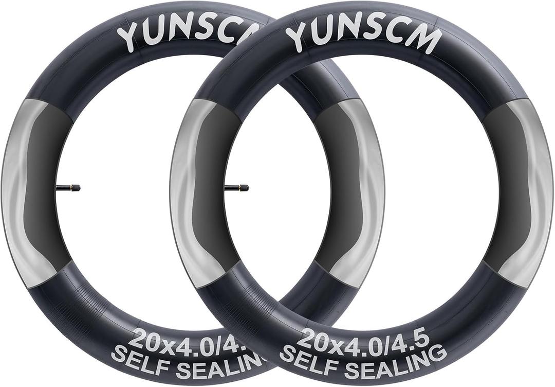 2-PCS 20x4 Self-Sealing Fat Bike Tubes 20 x 4.0/4.5 AV32mm Super Automatic Repair,Puncture Resistant Compatible with 20 x 4 20x4 1/4 20x4.50 E-Bike Bicycle Tire Tubes Schrader Valve