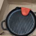 Cast Iron Grill Pan, 12.6 inch Griddle Pan with Dual Handles, Pre-Seasoned Heavy-Duty Cast Iron Skillet for Stovetop, Oven, Indoor & Outdoor BBQ Use