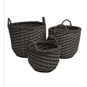 3-Pack Stackable Handovenicker Storage and Laundry Basketith Handles,Flower Pots,Multi-Function Storage,Hand-Crafted L 19x 14.5 M 15x 13 S12x9