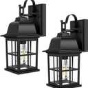 TOBUSA 2-Pack Outdoor Light Fixtures, 100% Aluminium Waterproof Exterior Wall Lantern, Anti-Rust Outside Black Wall Sconce Porch Lights for House Garage, Doorway, Bulbs Not Included