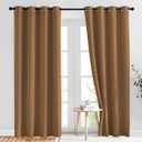 NICETOWN Gold Brown Curtains 2 Panels 84 inches Long - Grommet Blackout Thermal Insulated Room Darkening Sound Reducing Window Drapes for Living Room/Bedroom, W52 x L84