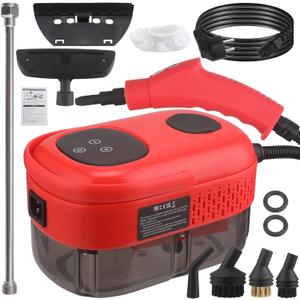Handheld Steam Cleaner,1100ml Water Tank,15S Heat-up Time Generates 105C High Temperature,6-gears adjustable,2500W Multipurpose Steam Cleaner for Home Use, Kitchen, Tile, Hard Surface, (Red)